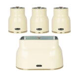 Maxbell Kitchen Canisters Set Countertop Rustic Food Jars for Grain Cookie Pet Treat White Bread Box Set