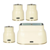 Maxbell Kitchen Canisters Set Countertop Rustic Food Jars for Grain Cookie Pet Treat White Bread Box Set