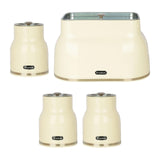 Maxbell Kitchen Canisters Set Countertop Rustic Food Jars for Grain Cookie Pet Treat White Bread Box Set