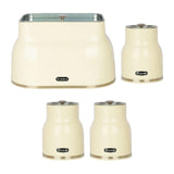 Maxbell Kitchen Canisters Set Countertop Rustic Food Jars for Grain Cookie Pet Treat White Bread Box Set