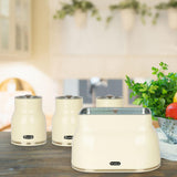 Maxbell Kitchen Canisters Set Countertop Rustic Food Jars for Grain Cookie Pet Treat White Bread Box Set