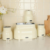 Maxbell Kitchen Canisters Set Countertop Rustic Food Jars for Grain Cookie Pet Treat White Bread Box Set