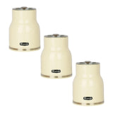 Maxbell Kitchen Canisters Set Countertop Rustic Food Jars for Grain Cookie Pet Treat 3 Small White Jars