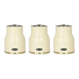 Maxbell Kitchen Canisters Set Countertop Rustic Food Jars for Grain Cookie Pet Treat 3 Small White Jars