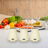 Maxbell Kitchen Canisters Set Countertop Rustic Food Jars for Grain Cookie Pet Treat 3 Small White Jars