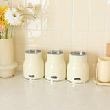 Maxbell Kitchen Canisters Set Countertop Rustic Food Jars for Grain Cookie Pet Treat 3 Small White Jars