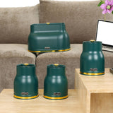 Maxbell Kitchen Canisters Set Countertop Rustic Food Jars for Grain Cookie Pet Treat Green Bread Box Set