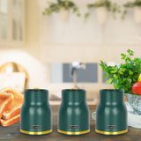 Maxbell Kitchen Canisters Set Countertop Rustic Food Jars for Grain Cookie Pet Treat 3 Small Green Jars