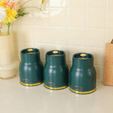 Maxbell Kitchen Canisters Set Countertop Rustic Food Jars for Grain Cookie Pet Treat 3 Small Green Jars