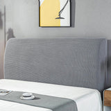 Maxbell Bed Headboard Cover for Bedroom Modern Small Square Jacquard Protective Case Gray