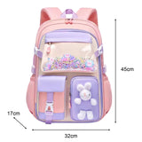 Maxbell Girls Backpack Multi Pockets School Bag for Teens College Students Commuting Pink