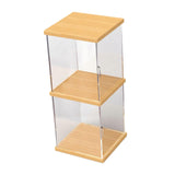 Maxbell Clear Acrylic Display Case for Collectibles Dolls Action Figure Display Case 2 Layer S