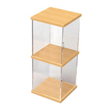Maxbell Clear Acrylic Display Case for Collectibles Dolls Action Figure Display Case 2 Layer S