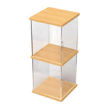 Maxbell Clear Acrylic Display Case for Collectibles Dolls Action Figure Display Case 2 Layer S