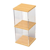 Maxbell Clear Acrylic Display Case for Collectibles Dolls Action Figure Display Case 2 Layer S