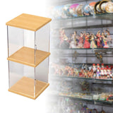Maxbell Clear Acrylic Display Case for Collectibles Dolls Action Figure Display Case 2 Layer S