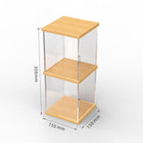 Maxbell Clear Acrylic Display Case for Collectibles Dolls Action Figure Display Case 2 Layer S