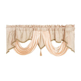 Maxbell Maxbell Rod Pocket Curtain Valance Decor Short Curtain for Bathroom Bedroom Basement Champagne