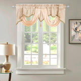 Maxbell Maxbell Rod Pocket Curtain Valance Decor Short Curtain for Bathroom Bedroom Basement Champagne