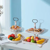 Maxbell Maxbell Tiered Tray Tableware Dessert Holder Serving Tray for Baking Gatherings Home Round