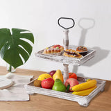 Maxbell Maxbell Tiered Tray Tableware Dessert Holder Serving Tray for Baking Gatherings Home Rectangle