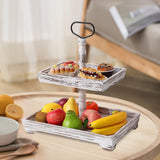 Maxbell Maxbell Tiered Tray Tableware Dessert Holder Serving Tray for Baking Gatherings Home Rectangle
