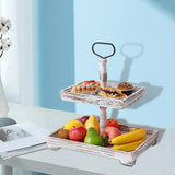 Maxbell Maxbell Tiered Tray Tableware Dessert Holder Serving Tray for Baking Gatherings Home Rectangle