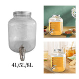 Maxbell Maxbell Glass Drink Dispenser Portable Beverage Dispenser for Tea Fridge Anniversary 4L 10cmx15cmx25cm