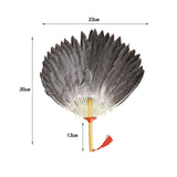 Maxbell Maxbell Ancient Chinese Zhuge Liang Feather Fan Decor Men for Festival Dance Holiday Style A