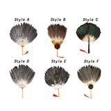 Maxbell Maxbell Ancient Chinese Zhuge Liang Feather Fan Decor Men for Festival Dance Holiday Style A