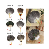 Maxbell Maxbell Ancient Chinese Zhuge Liang Feather Fan Decor Men for Festival Dance Holiday Style A