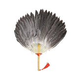 Maxbell Maxbell Ancient Chinese Zhuge Liang Feather Fan Decor Men for Festival Dance Holiday Style A