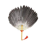 Maxbell Maxbell Ancient Chinese Zhuge Liang Feather Fan Decor Men for Festival Dance Holiday Style A