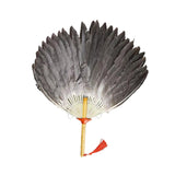 Maxbell Maxbell Ancient Chinese Zhuge Liang Feather Fan Decor Men for Festival Dance Holiday Style A
