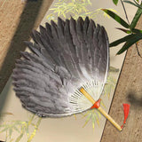 Maxbell Maxbell Ancient Chinese Zhuge Liang Feather Fan Decor Men for Festival Dance Holiday Style A