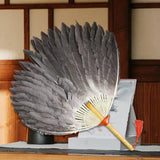 Maxbell Maxbell Ancient Chinese Zhuge Liang Feather Fan Decor Men for Festival Dance Holiday Style A
