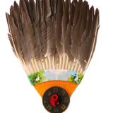 Maxbell Maxbell Ancient Chinese Zhuge Liang Feather Fan Decor Men for Festival Dance Holiday Style B