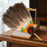 Maxbell Maxbell Ancient Chinese Zhuge Liang Feather Fan Decor Men for Festival Dance Holiday Style B