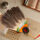 Maxbell Maxbell Ancient Chinese Zhuge Liang Feather Fan Decor Men for Festival Dance Holiday Style B