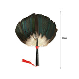 Maxbell Maxbell Ancient Chinese Zhuge Liang Feather Fan Decor Men for Festival Dance Holiday Style C