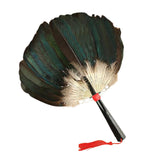 Maxbell Maxbell Ancient Chinese Zhuge Liang Feather Fan Decor Men for Festival Dance Holiday Style C