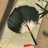 Maxbell Maxbell Ancient Chinese Zhuge Liang Feather Fan Decor Men for Festival Dance Holiday Style C