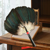 Maxbell Maxbell Ancient Chinese Zhuge Liang Feather Fan Decor Men for Festival Dance Holiday Style C