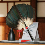 Maxbell Maxbell Ancient Chinese Zhuge Liang Feather Fan Decor Men for Festival Dance Holiday Style C