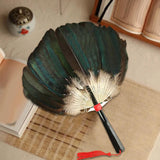 Maxbell Maxbell Ancient Chinese Zhuge Liang Feather Fan Decor Men for Festival Dance Holiday Style C