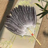 Maxbell Maxbell Ancient Chinese Zhuge Liang Feather Fan Decor Men for Festival Dance Holiday Style D