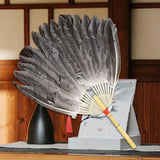 Maxbell Maxbell Ancient Chinese Zhuge Liang Feather Fan Decor Men for Festival Dance Holiday Style D