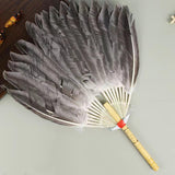 Maxbell Maxbell Ancient Chinese Zhuge Liang Feather Fan Decor Men for Festival Dance Holiday Style D
