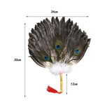 Maxbell Maxbell Ancient Chinese Zhuge Liang Feather Fan Decor Men for Festival Dance Holiday Style E