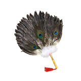 Maxbell Maxbell Ancient Chinese Zhuge Liang Feather Fan Decor Men for Festival Dance Holiday Style E